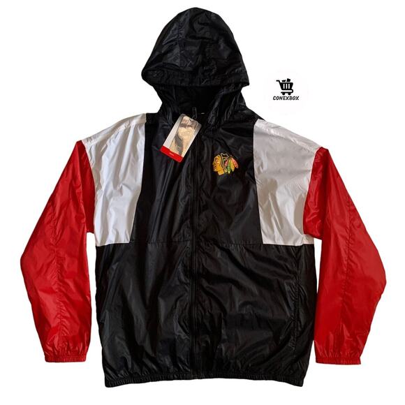 NHL Apparel Kids Youth Size XL 18/20 Chicago Blackhawks Full Zip Windbreaker New - Picture 1 of 10